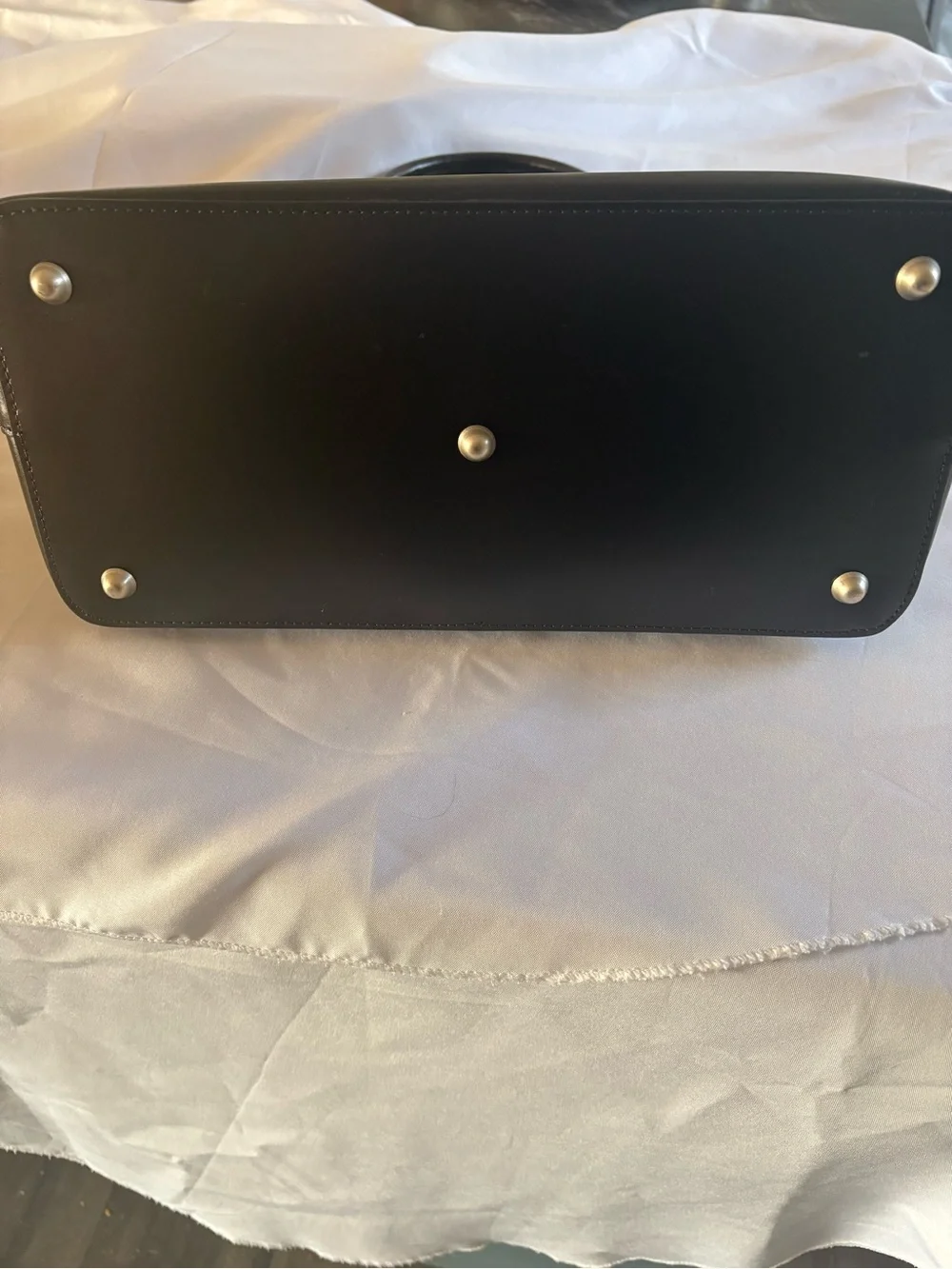 Valentino Black Leather Satchel with Gold Hardware